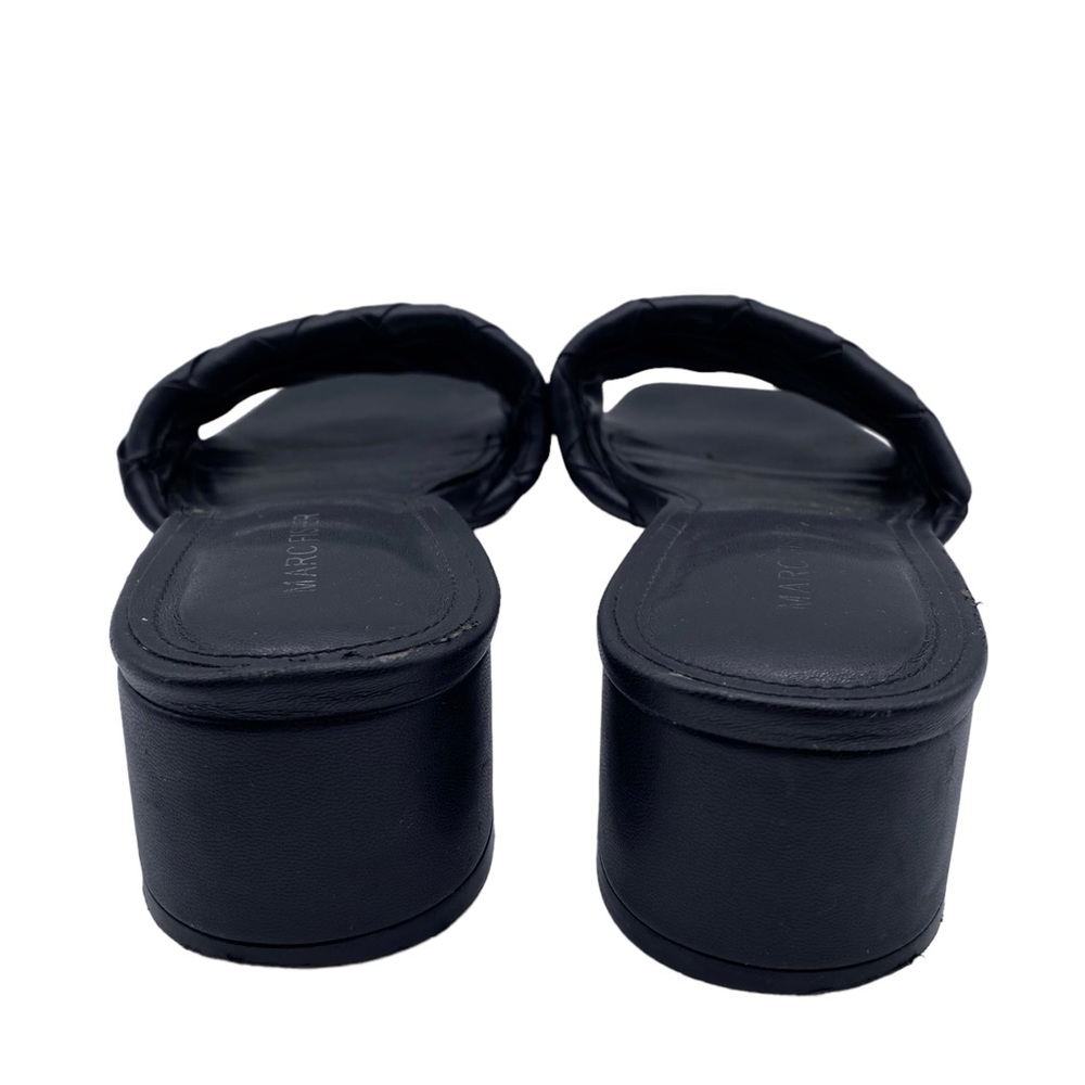 Marc Fisher Black Woven Square-Toe Block Heel Sandals - Picture 7 of 15